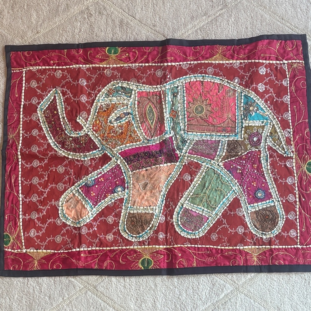 Colorful Elephant Tapestry Wall Hanging